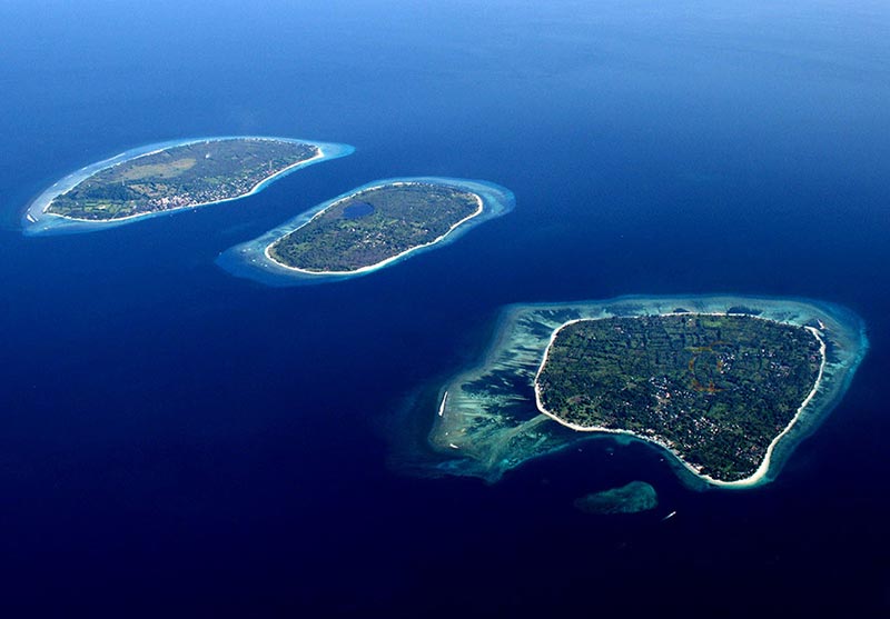 Вид на острова Гили с воздуха